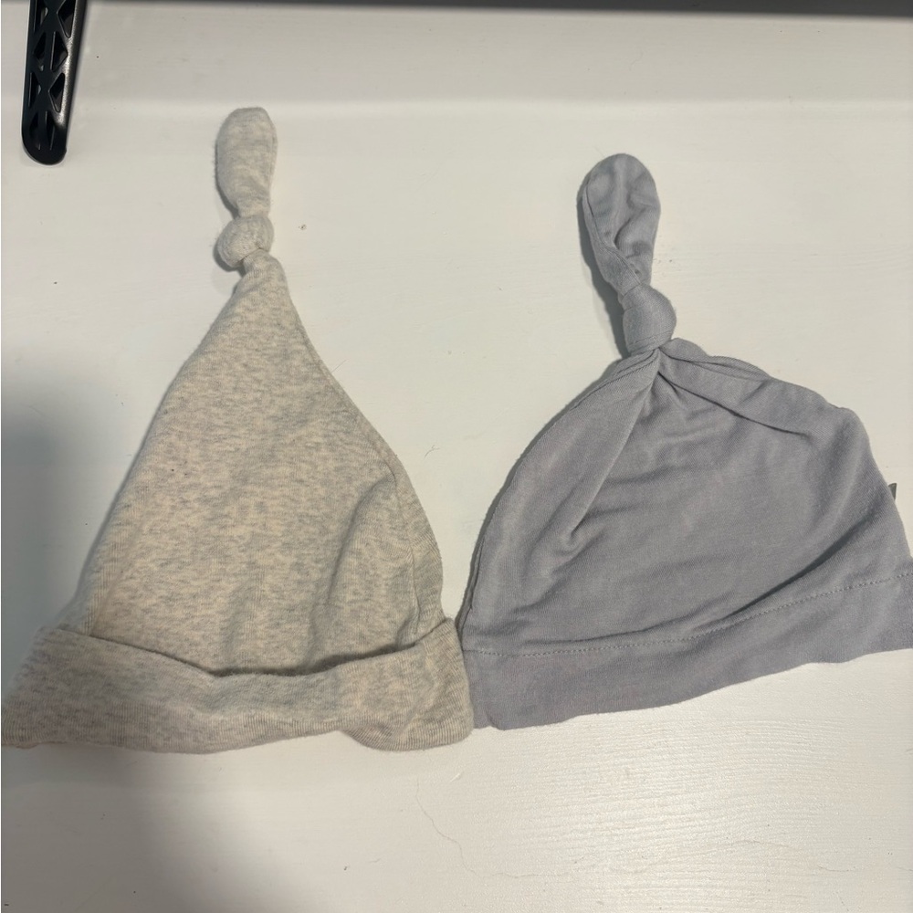 Kyte BABY Gray and Little One Shop Light Gray Knotted Baby Hats